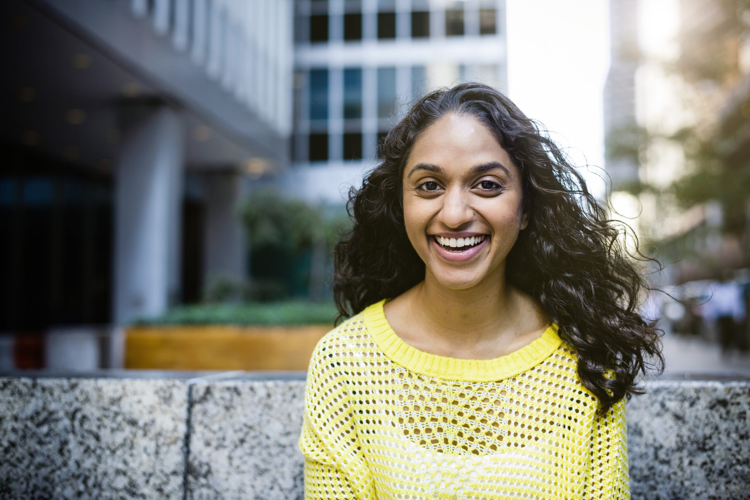 Young female student smiling