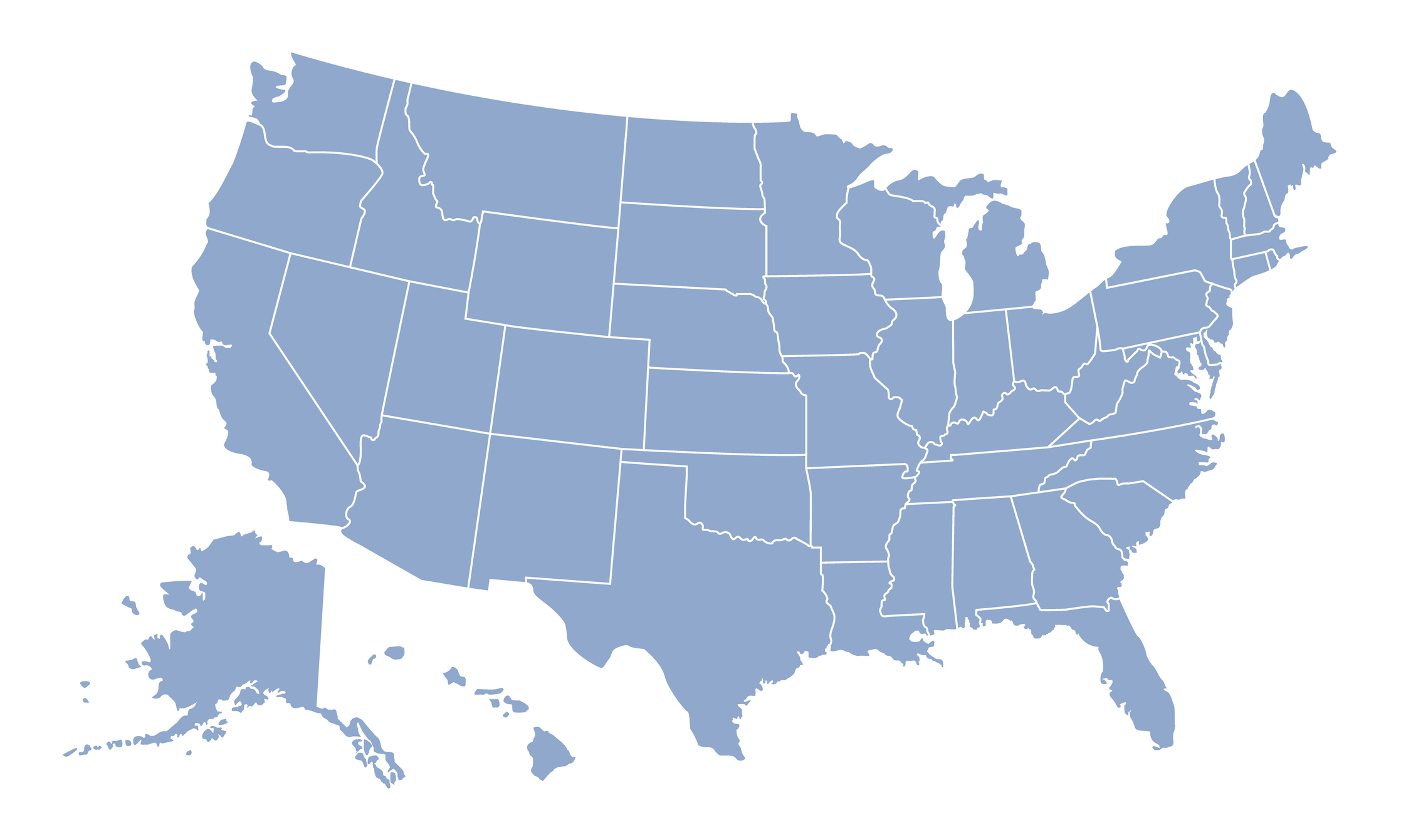 Vector illustration of United States Map showing locations of programs