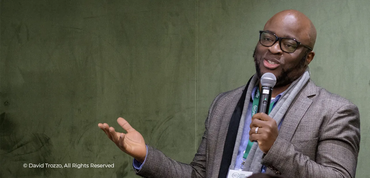 Working Professional presenting at a corporate event